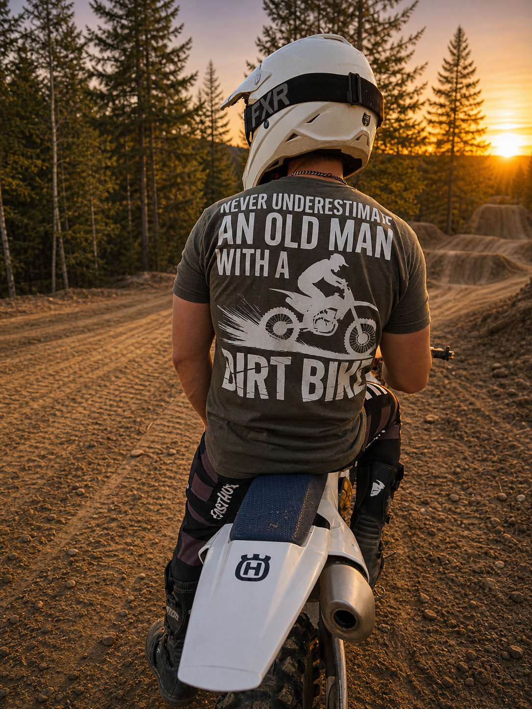 T-shirt - NEVER UNDERESTIMATE AN OLD MAN - KAKI