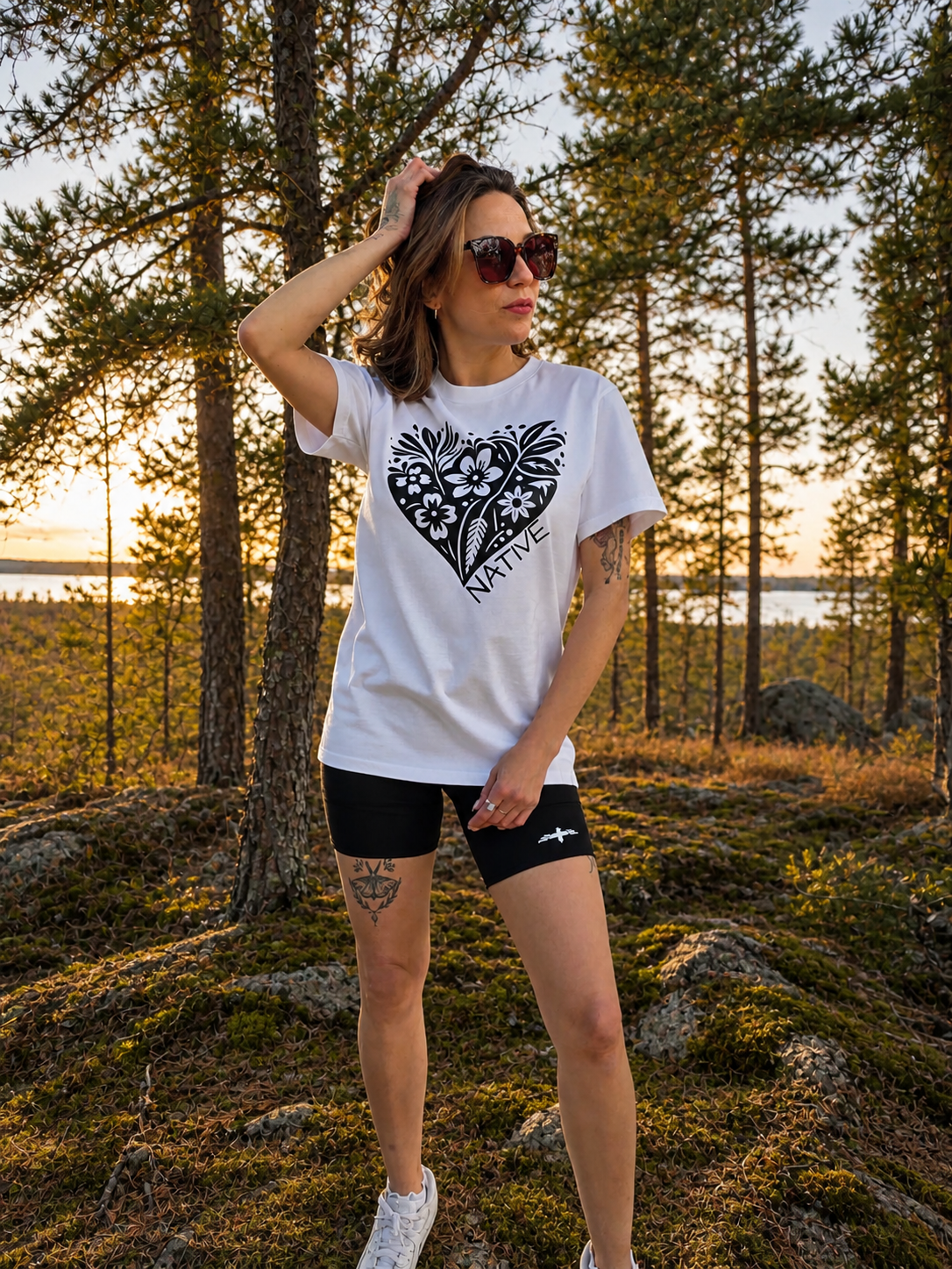 Chandail oversize - NATIVE COEUR BLANC ET NOIR