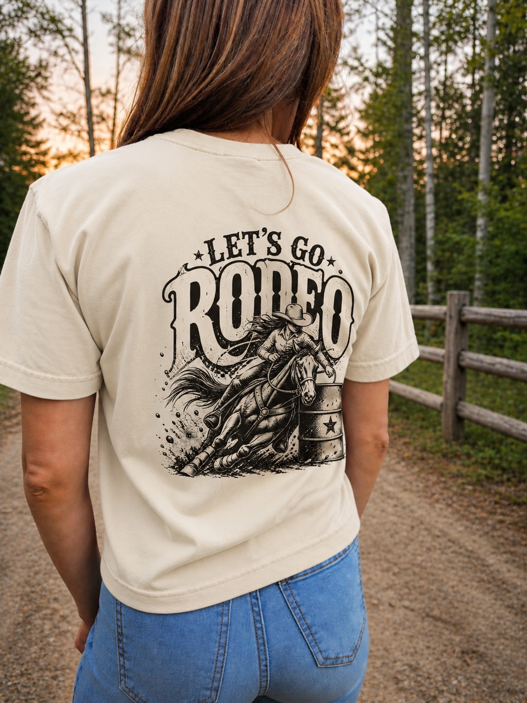 T shirt carré - LET'S GO RODEO