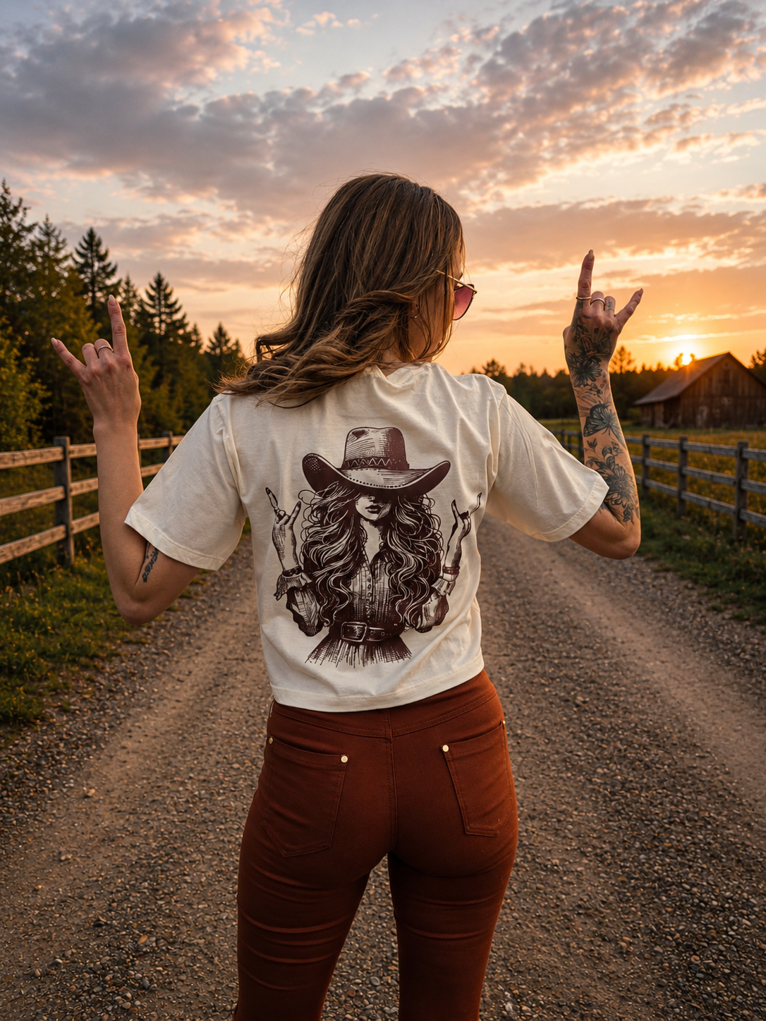 T shirt carré - COWGIRLS ROCK