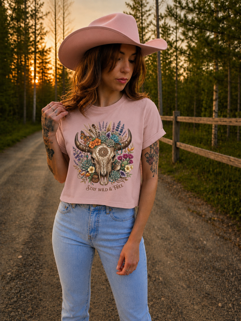 T shirt carré - STAY WILD&FREE