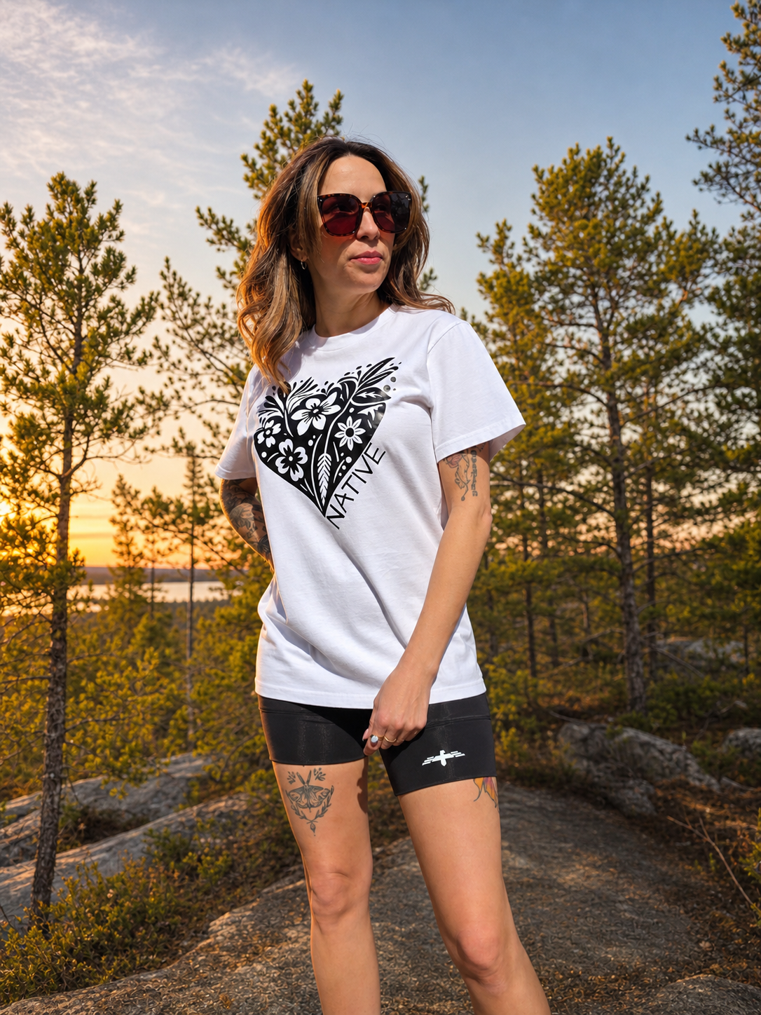 Chandail oversize - NATIVE COEUR BLANC ET NOIR