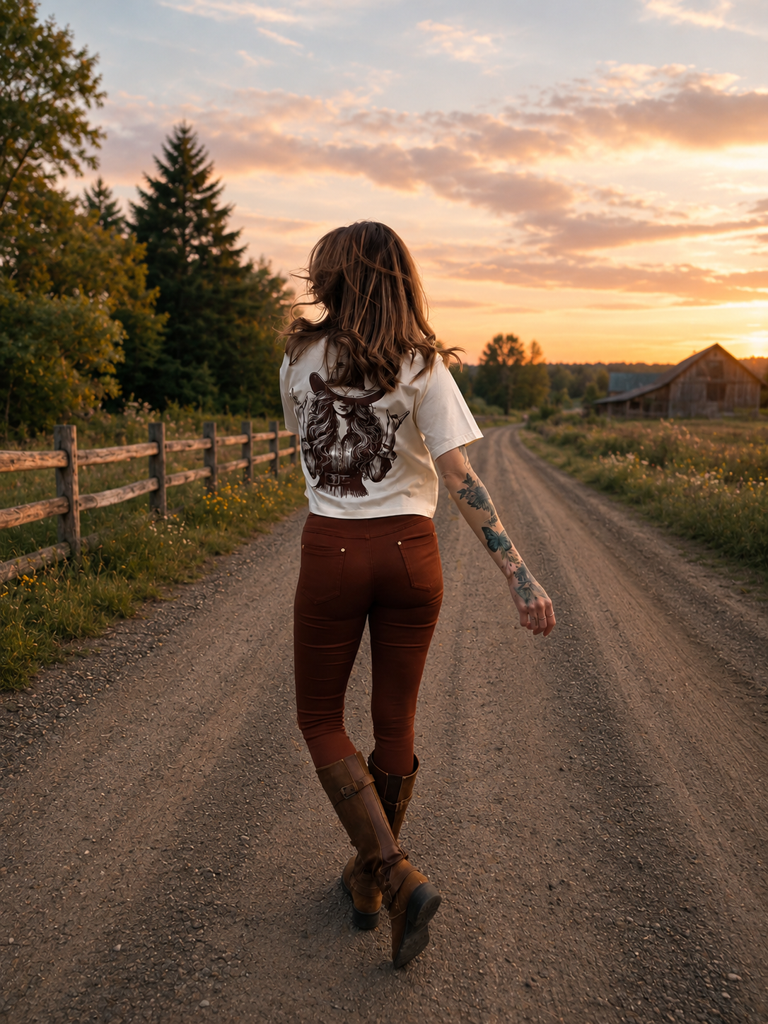 T shirt carré - COWGIRLS ROCK