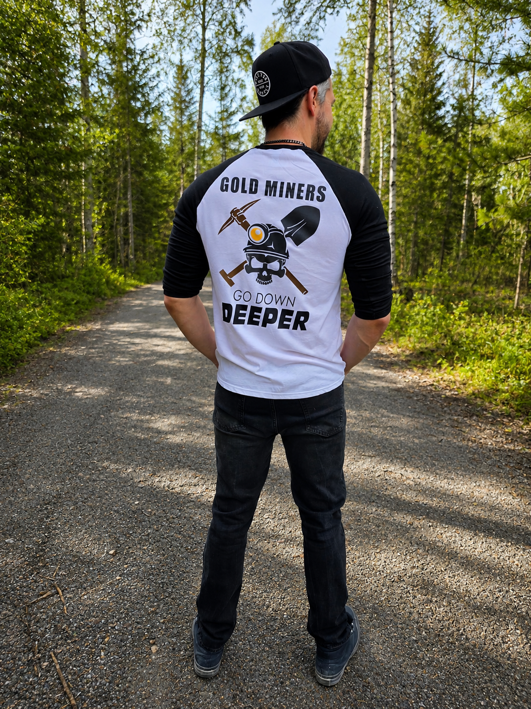 Chandail Raglan - GOLD MINER GO DOWN DEEPER