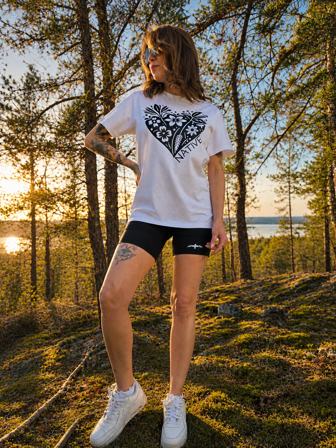 Chandail oversize - NATIVE COEUR BLANC ET NOIR