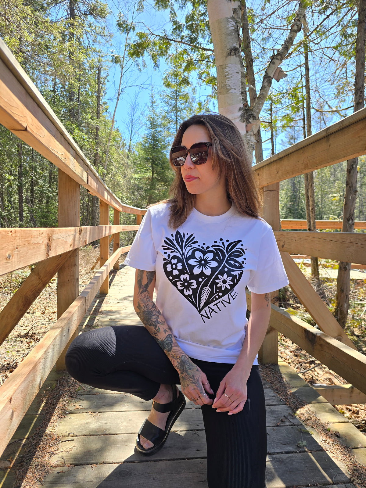 Chandail oversize - NATIVE COEUR BLANC ET NOIR
