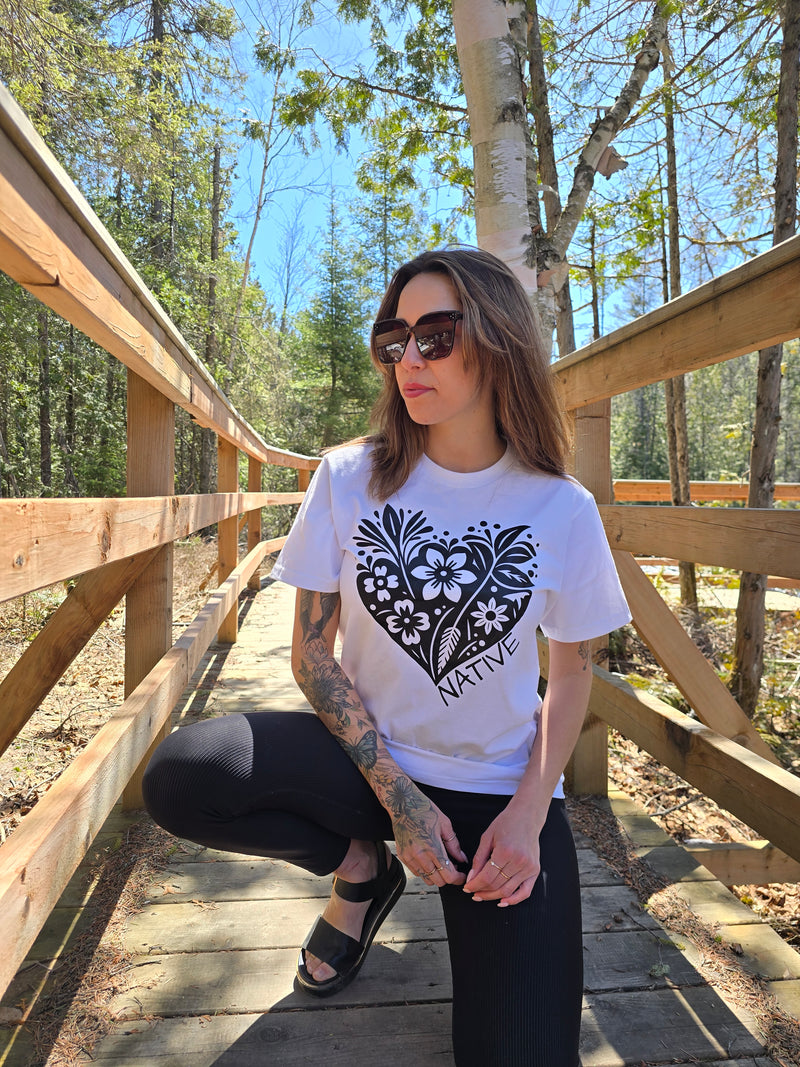 Chandail oversize - NATIVE COEUR BLANC ET NOIR
